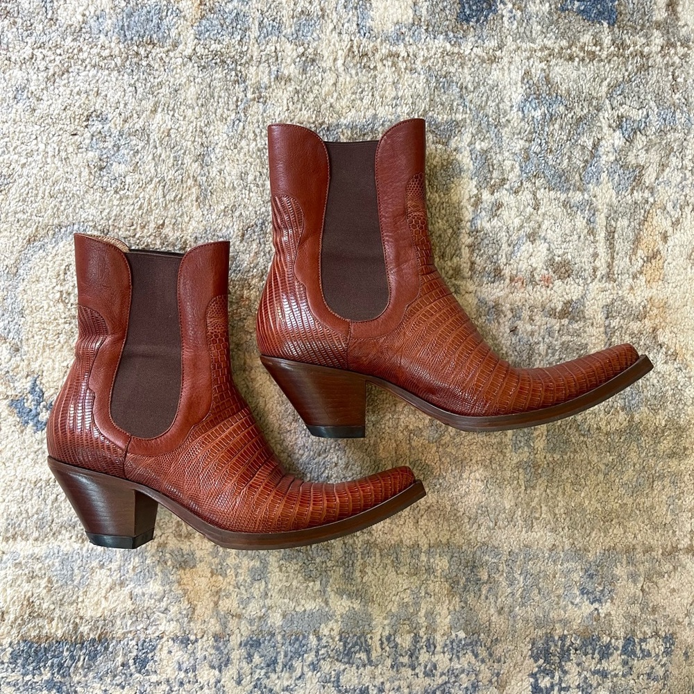 Roberto Boticcelli Snake Skin Leather Boots | Size 6.5